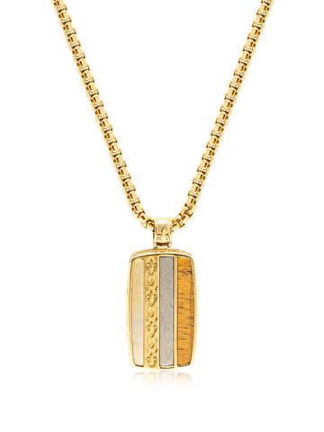 Nialaya Men's Necklace The Golden Force Tag The Golden Force Tag